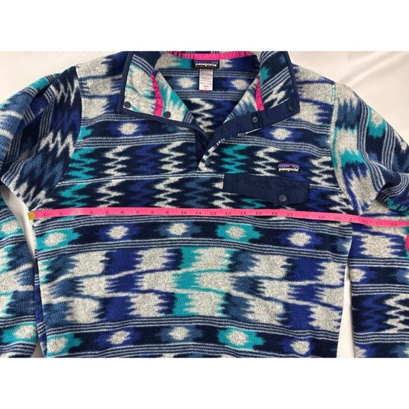 Patagonia Synchilla Snap-T Fleece Multi Blue Aztec Tribal Pattern Mens Size S - Picture 6 of 6